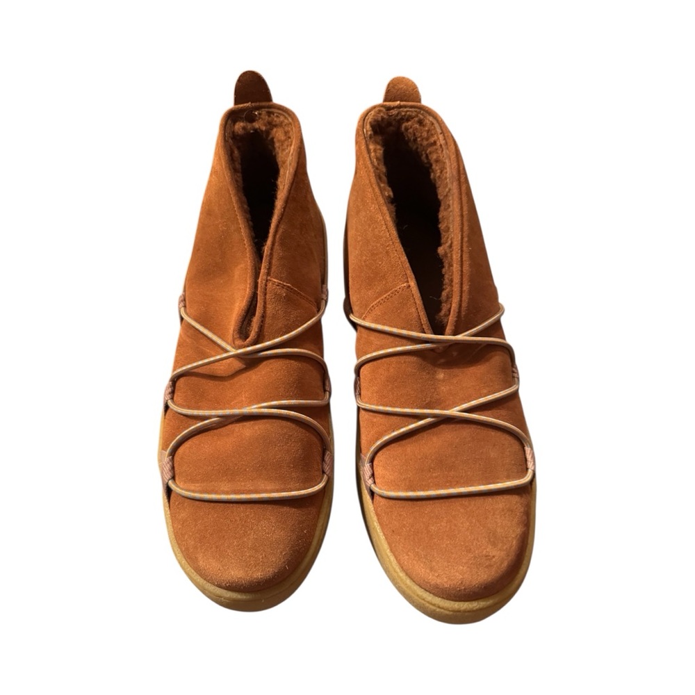 Free People Snowdrop Micro Mukluk boot in burnt caramel suede